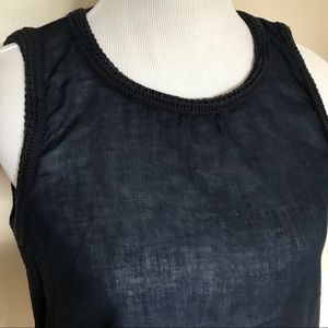 Navy Blue Sheer Top